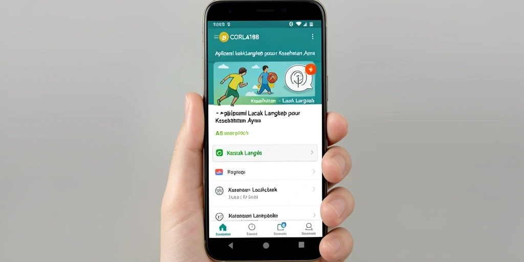 Tampilan antarmuka aplikasi CORLA188 dengan fitur Lacak Langkah.