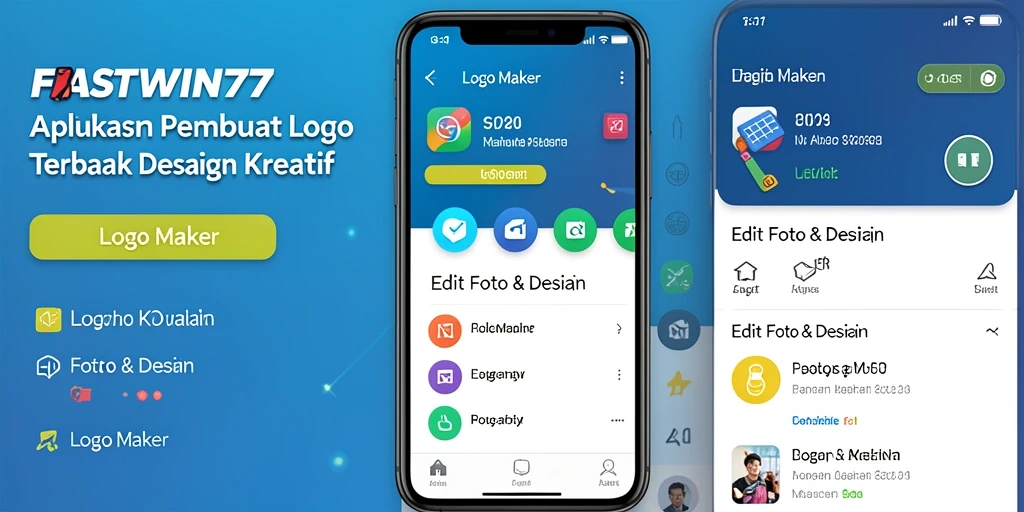 Antarmuka pengguna FASTWIN77 yang intuitif untuk pembuatan logo.