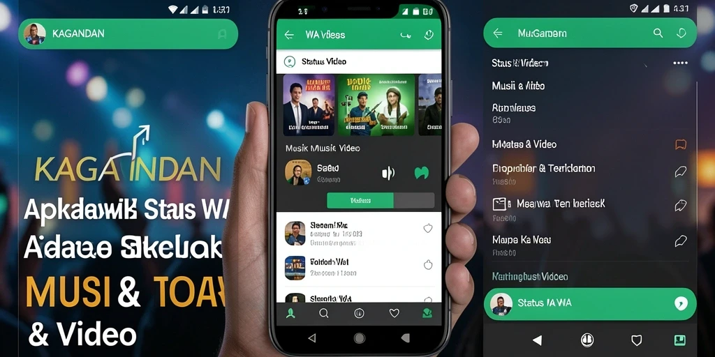 Antarmuka KAGANDAN untuk fungsi Status WA Video yang menarik.